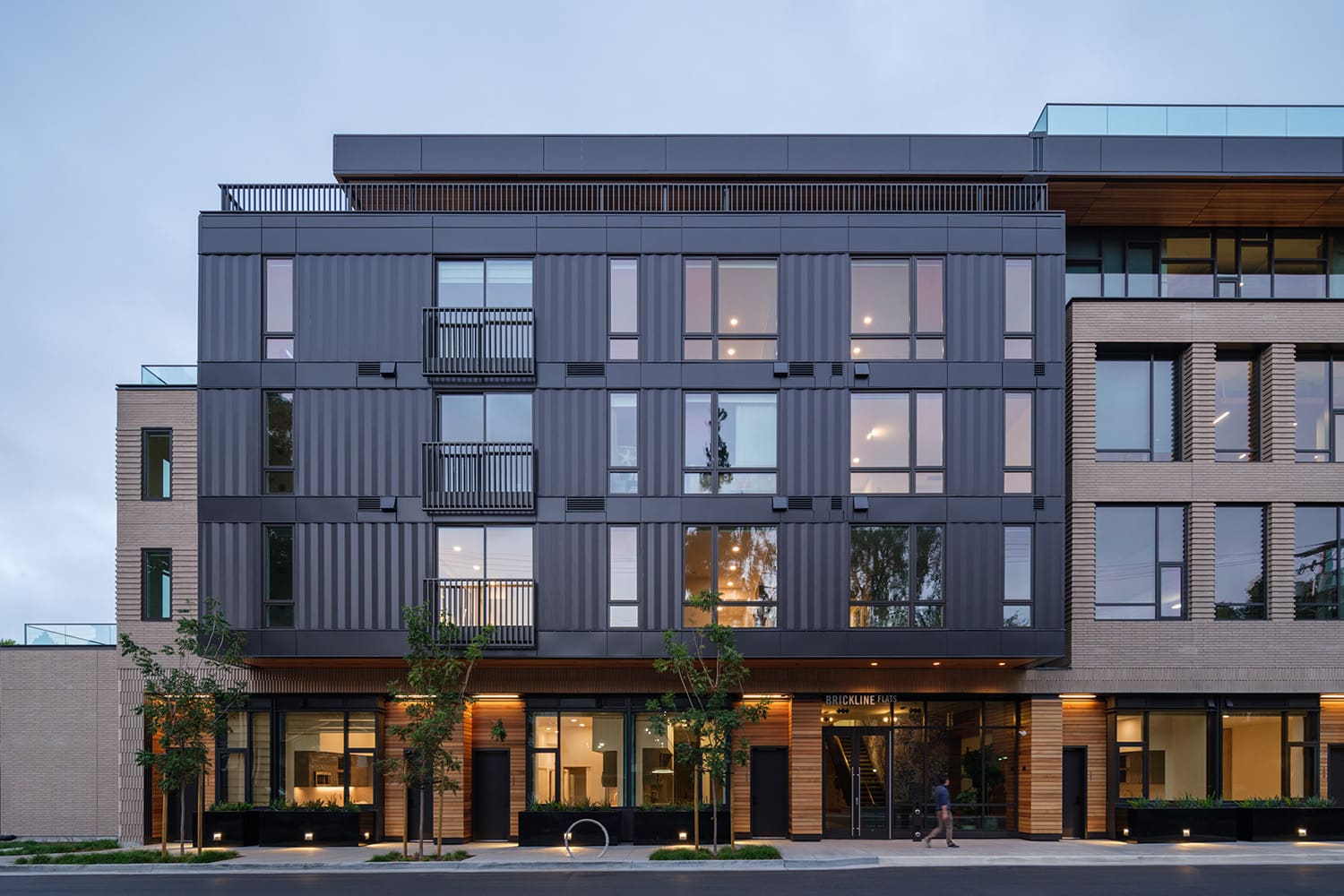 Modern multifamily apartment building